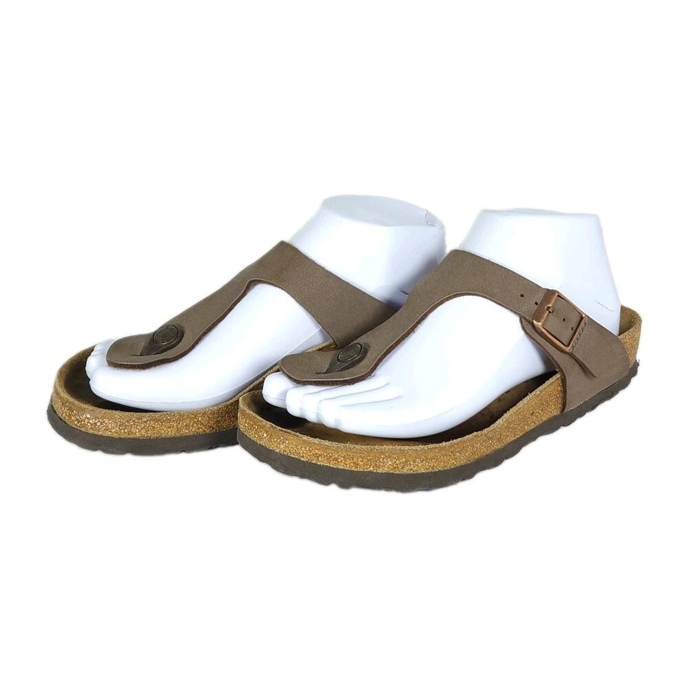 Birkenstock Women's Gizeh EU37 US6 Mocha Birkibuc T-strap Thong Sandals